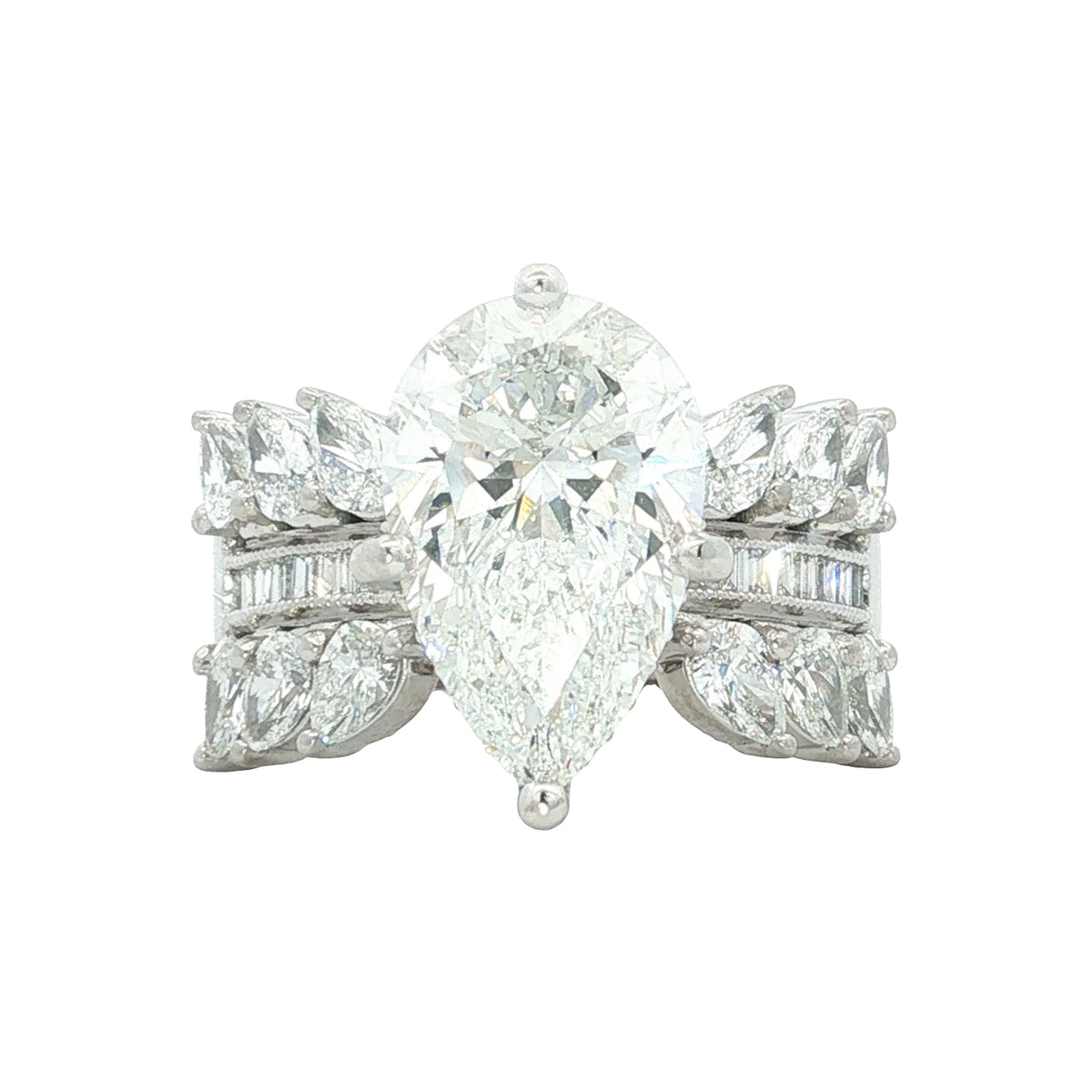 5.72 CTW Pear Lab-Grown Diamond Multi-Row Engagement Ring