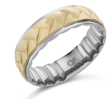 Precious Metal Wedding Bands-TWO TONE