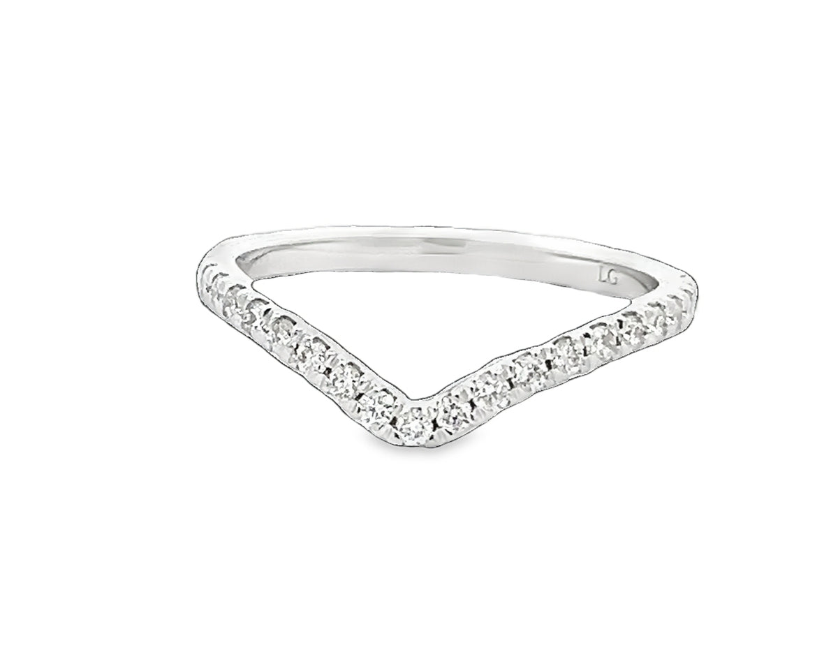 LAB GROWN ROUND DIAMONDS 1/3ctw CHEVRON BAND