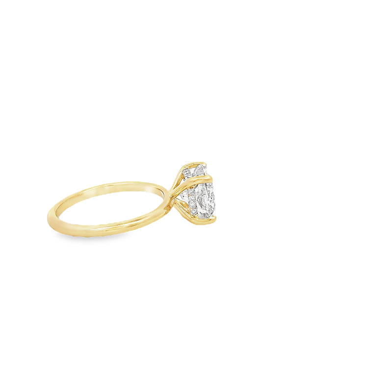 LAB GROWN CUSHION &amp; ROUND DIAMONDS 2.80CTW SOLITAIRE ENGAGEMENT RING
