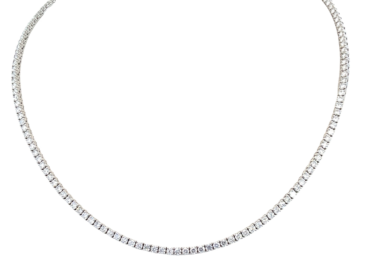 LAB GROWN ROUND DIAMONDS 6.80CTW TENNIS NECKLACE