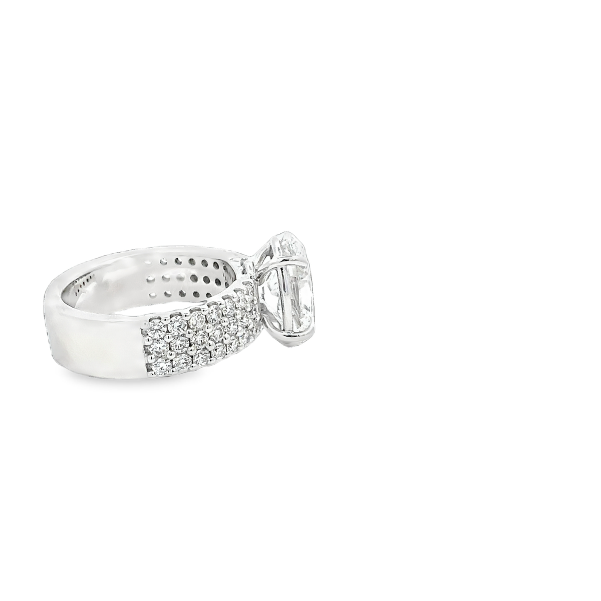 LAB GROWN OVAL &amp; ROUND DIAMONDS 4.59ctw THREE-ROW RING