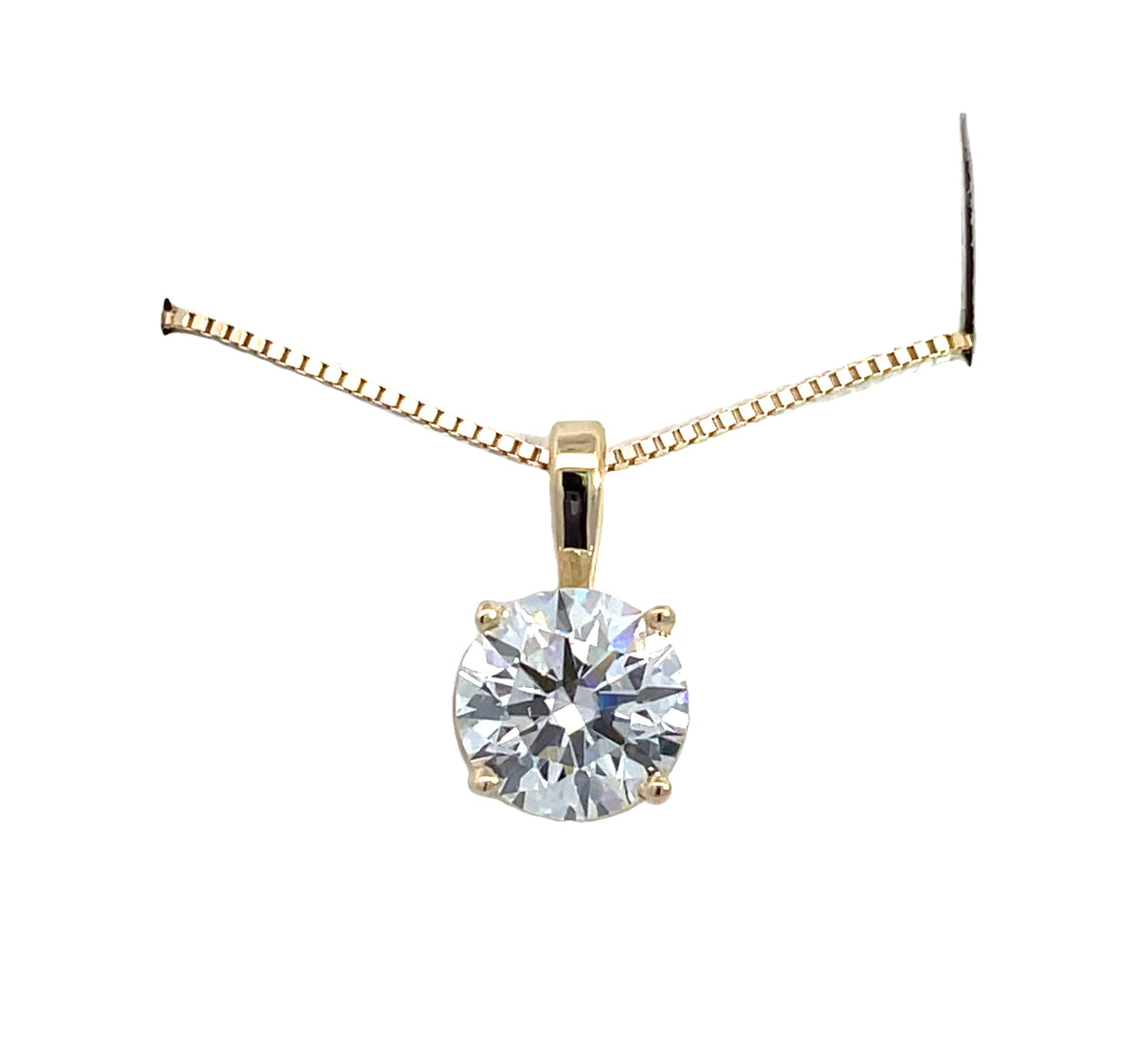 LAB GROWN ROUND DIAMOND 2.04CT SOLITAIRE DROP PENDANT
