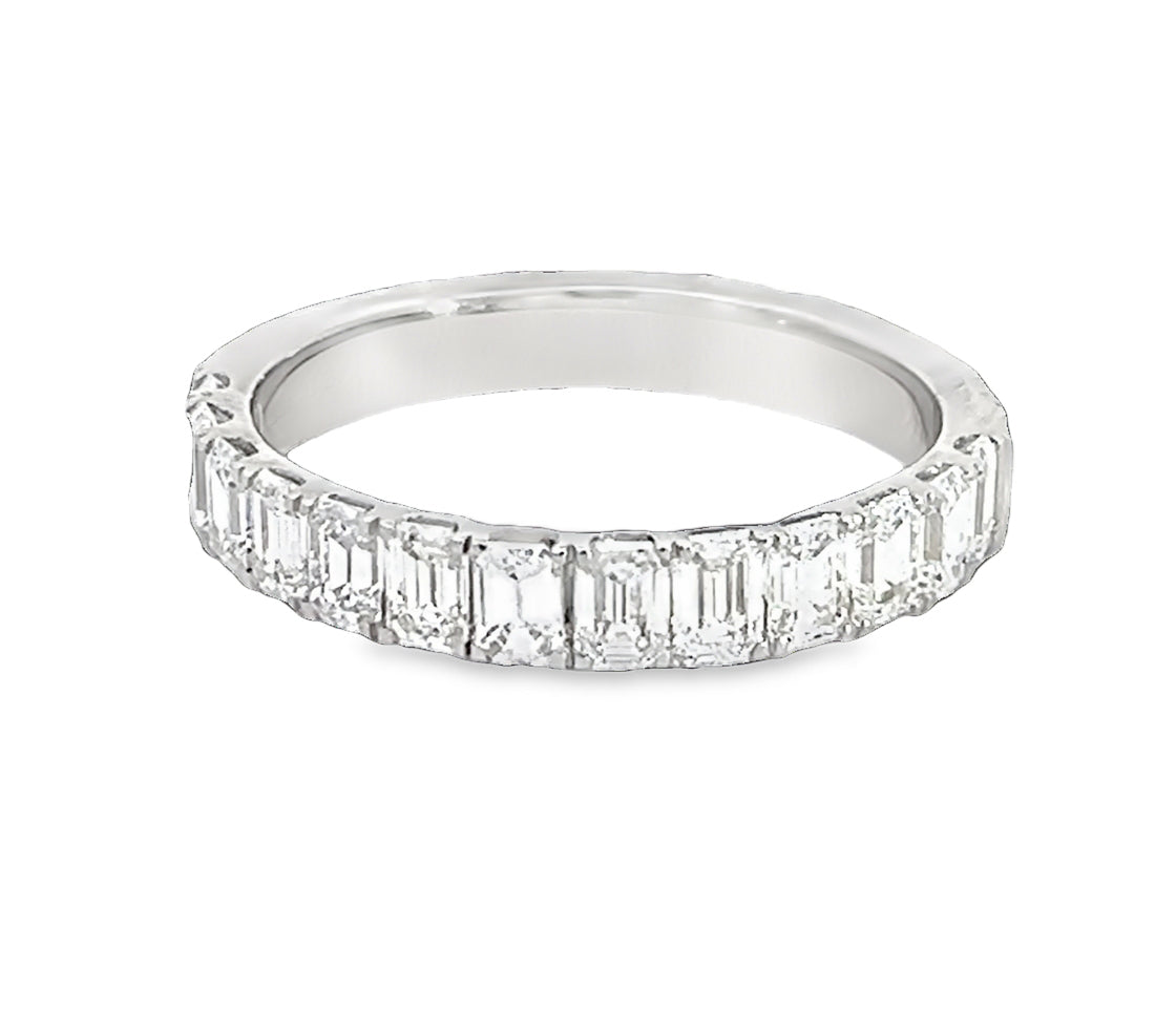 LAB GROWN EMERALD CUT DIAMONDS 1.28ctw PRONG SET BAND