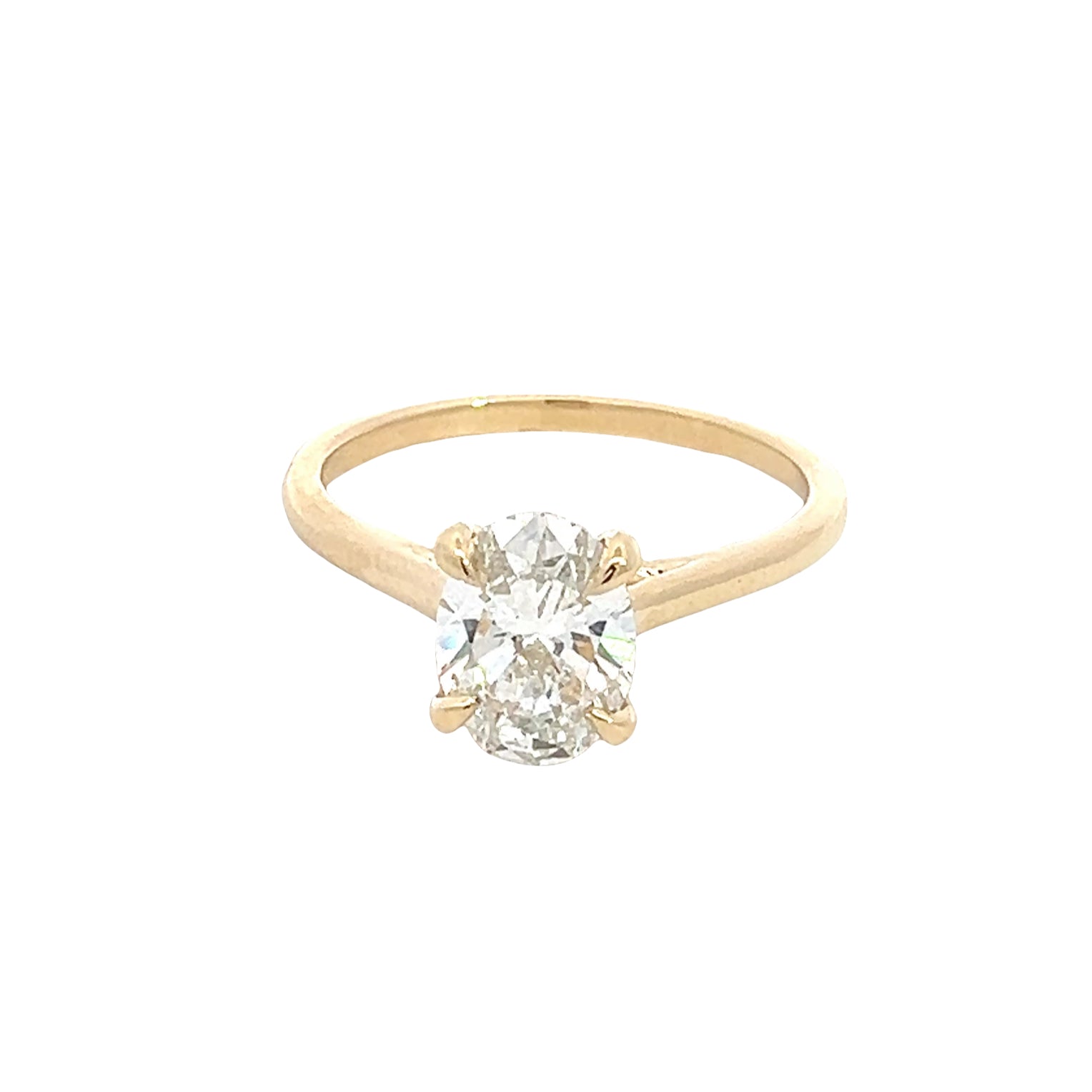 LAB GROWN OVAL DIAMOND 1.50ct CATHEDRAL SOLITAIRE ENGAGEMENT RING