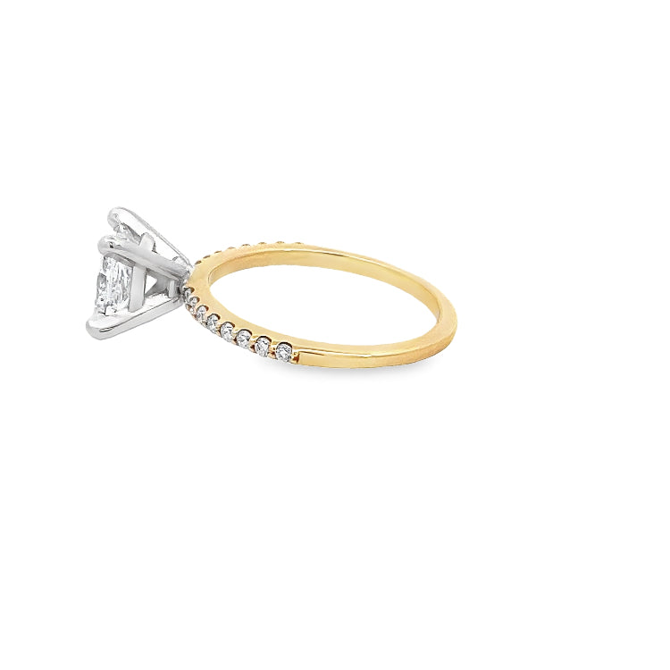 LAB GROWN PRINCESS AND ROUND DIAMONDS 1 1/2ctw PRONG SET RING