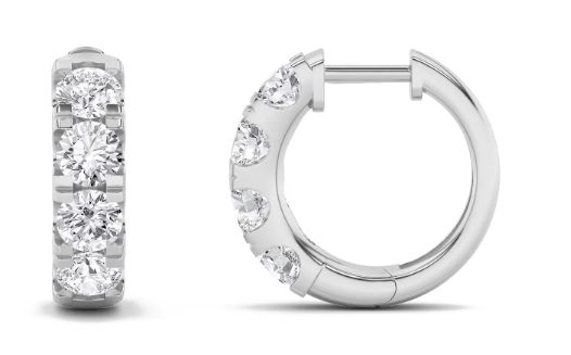 LAB GROWN ROUND DIAMONDS 3ctw HOOP EARRINGS
