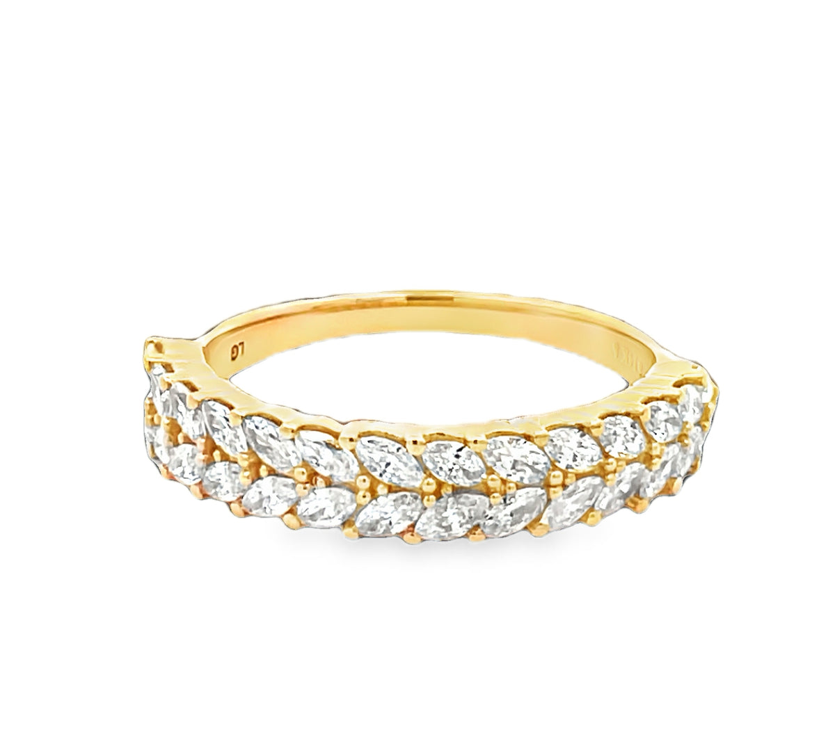 LAB GROWN MARQUISE DIAMONDS 3/4ctw ANGLED PRONG SET BAND