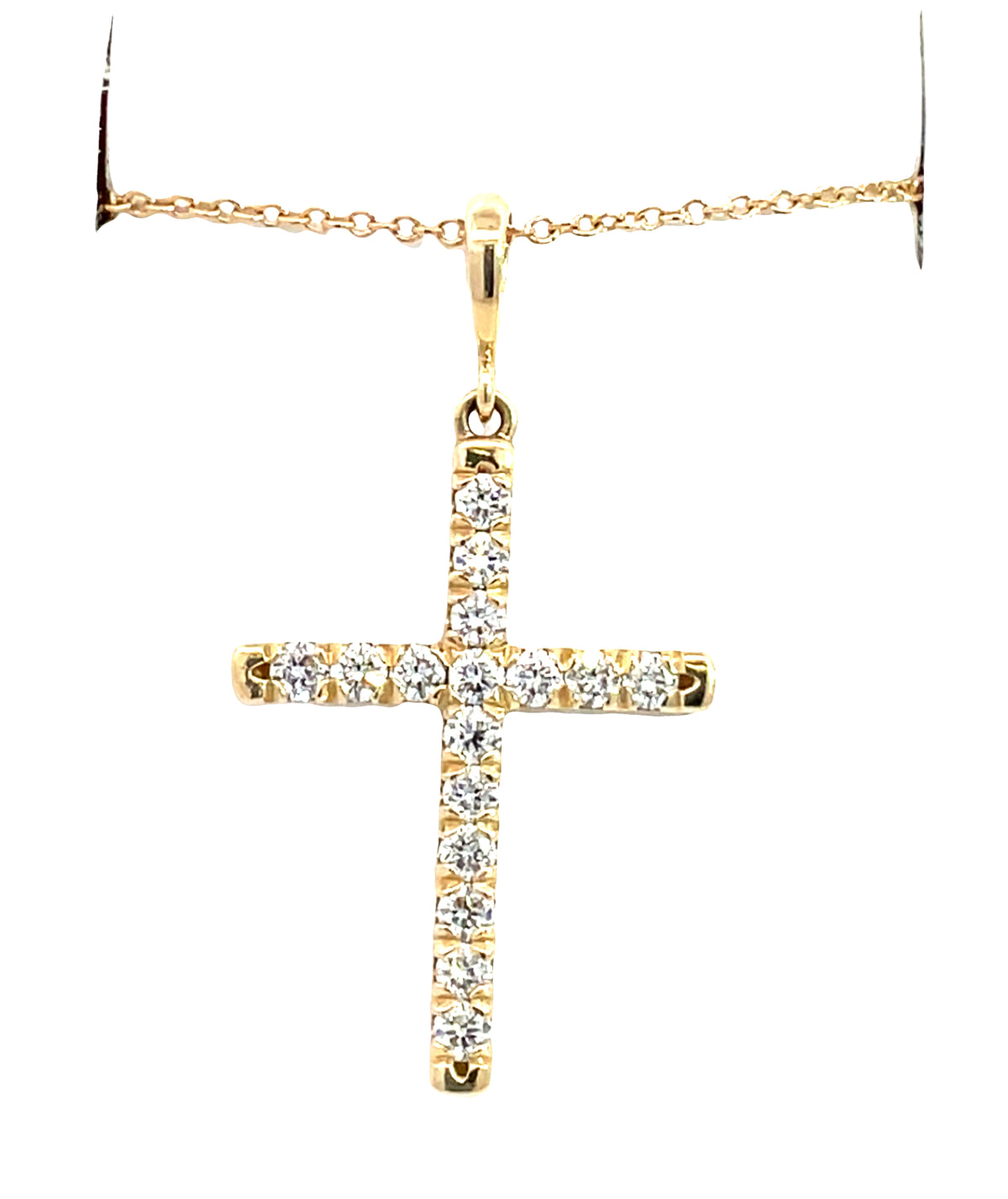 LAB GROWN ROUND DIAMONDS 3/8CTW CROSS PENDANT