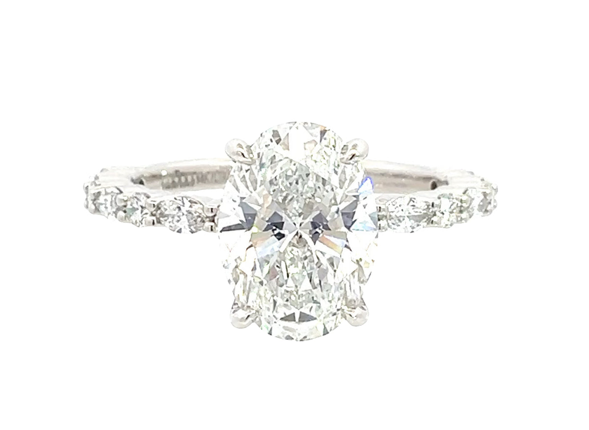 LAB GROWN OVAL, MARQUISE AND ROUND DIAMONDS 3.07ctw PRONG SET RING