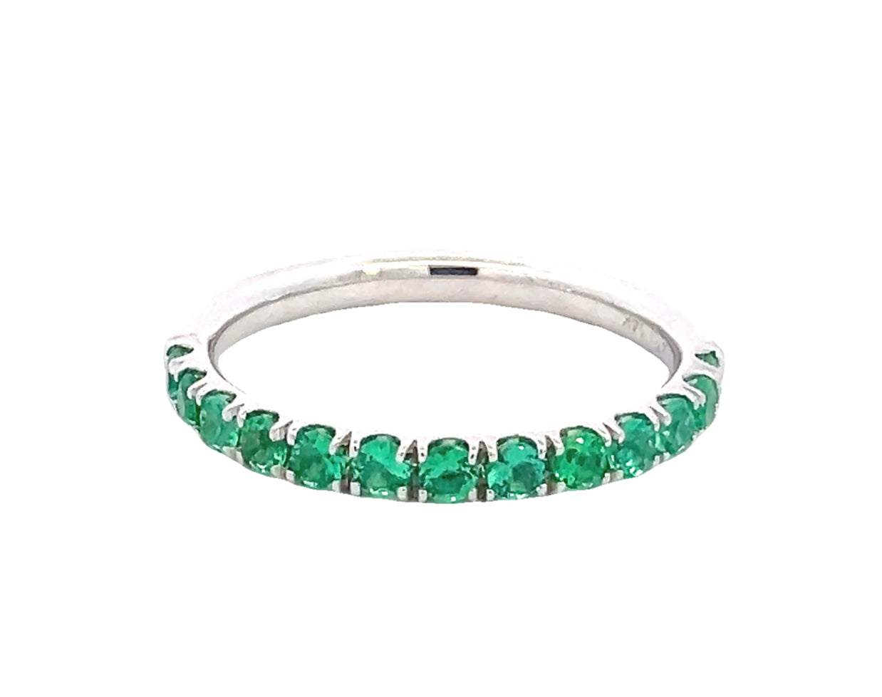 ROUND EMERALDS 1/2ctw PRONG SET BAND
