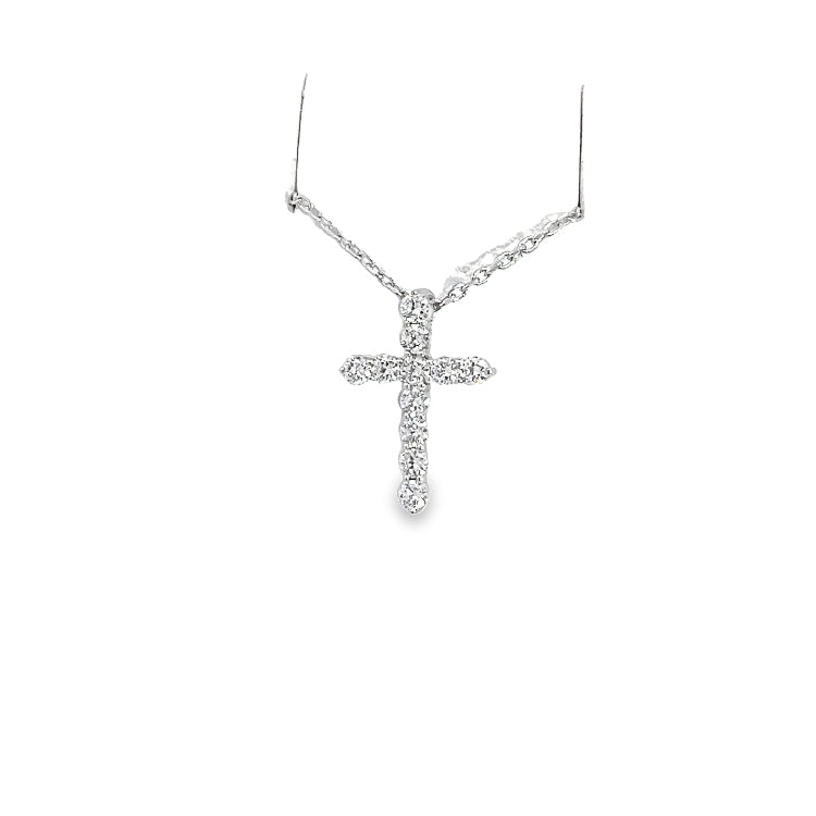 LAB GROWN ROUND DAIMONDS 1/4CTW CROSS PENDANT