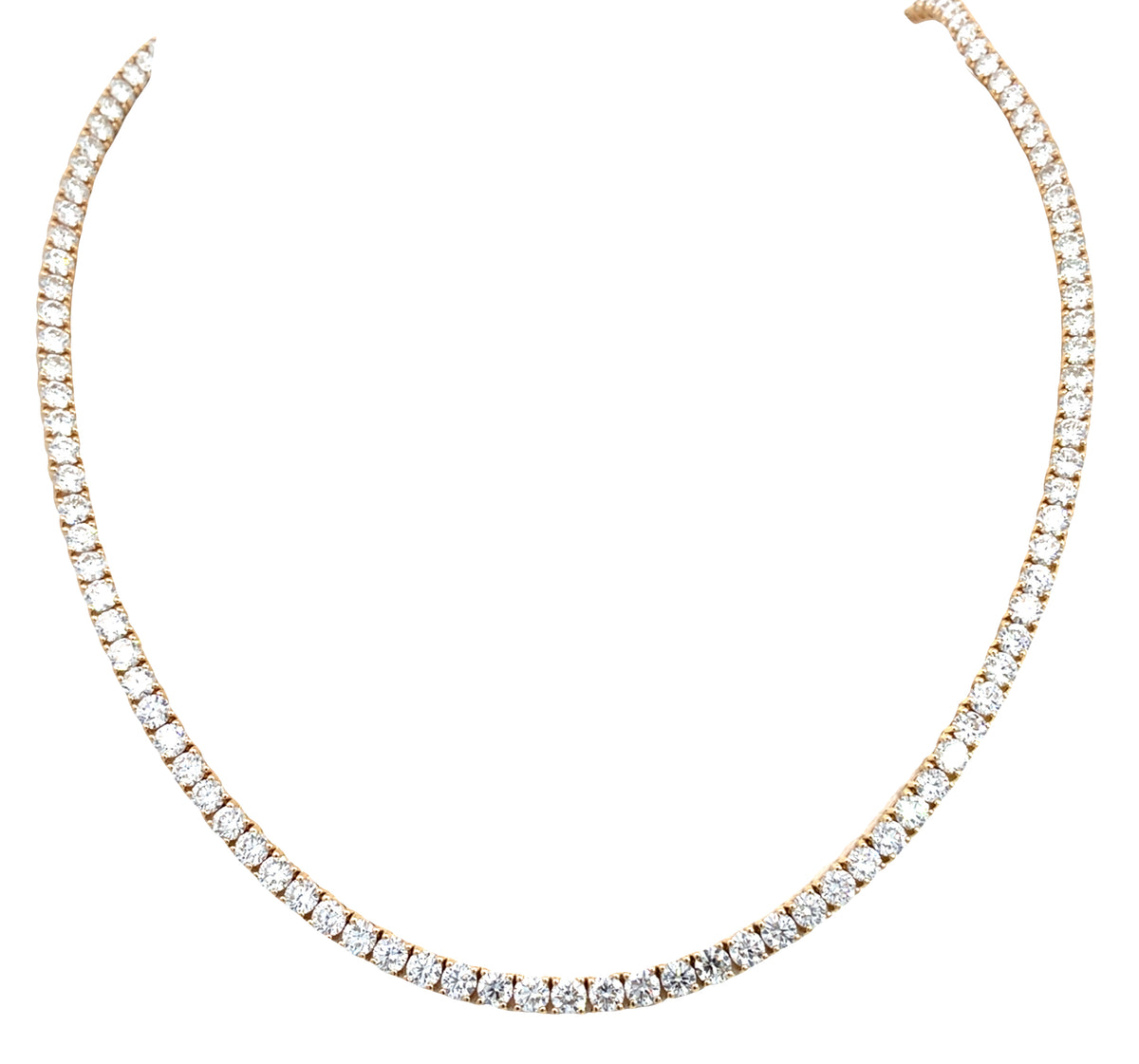 LAB GROWN ROUND DIAMONDS 11.60CTW TENNIS NECKLACE