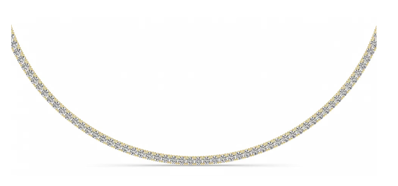 LAB GROWN ROUND DIAMONDS 15ctw TENNIS NECKLACE