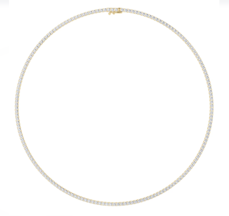 LAB GROWN ROUND DIAMONDS 12.18ctw TENNIS NECKLACE