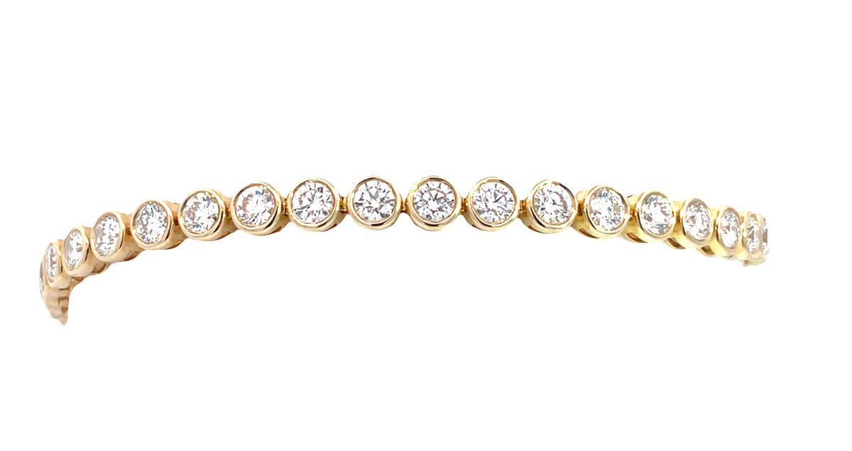 LAB GROWN ROUND DIAMONDS 4.98ctw BEZEL SET TENNIS BRACELET