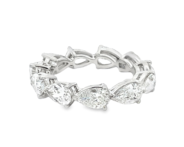 LAB GROWN PEAR DIAMONDS 4.00ctw PRONG SET ETERNITY BAND