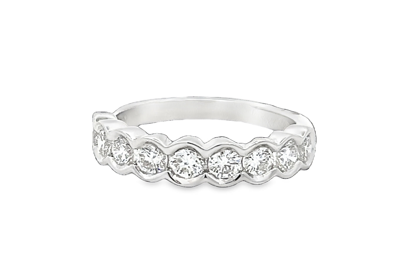 LAB GROWN ROUND DIAMONDS 1ctw HALF BEZEL SET BAND