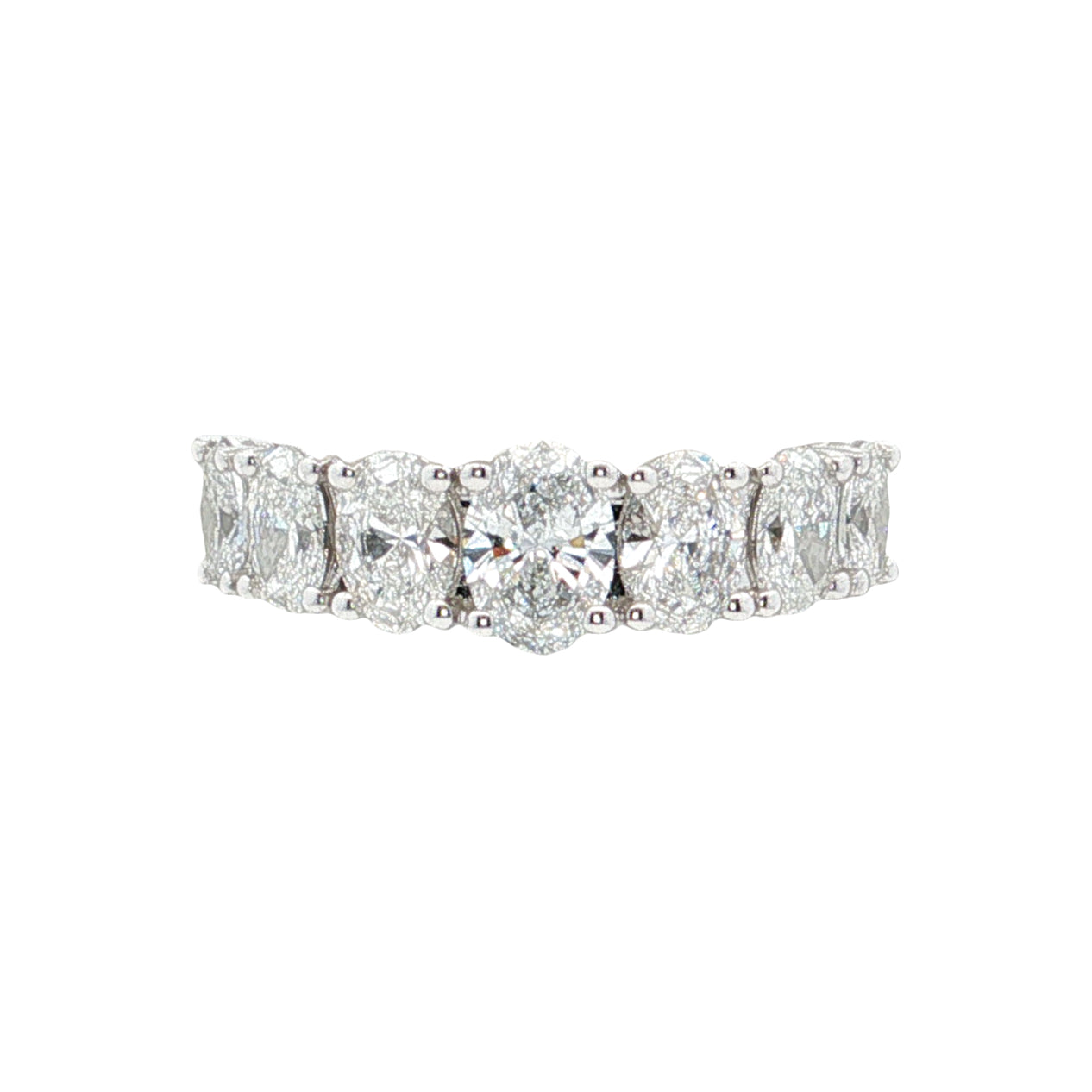 LAB GROWN OVAL DIAMONDS 2.20ctw GRADUATED SEVEN STONE RING
