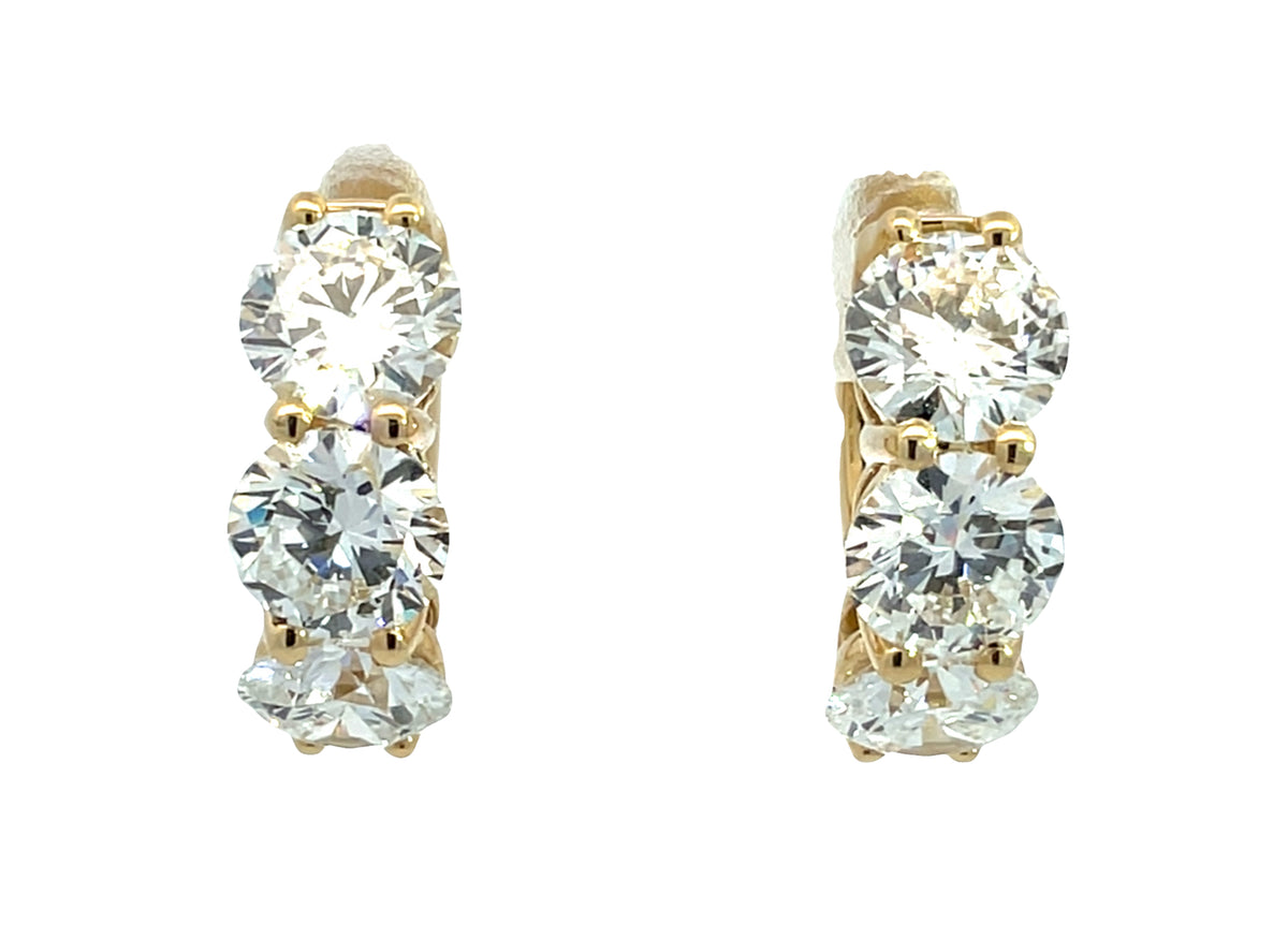 LAB GROWN ROUND DIAMONDS 6.30CTW HOOPS