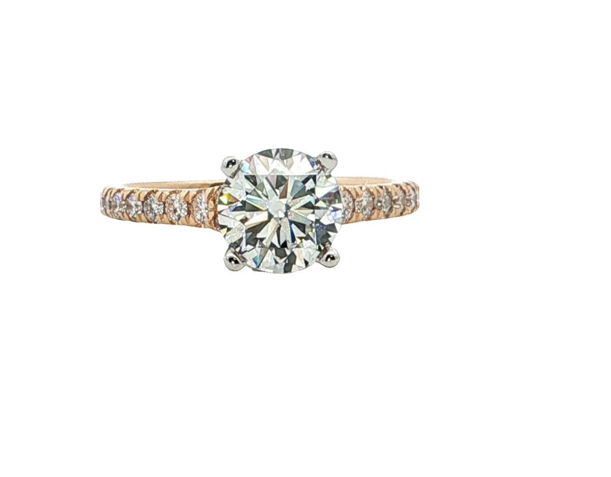 LAB GROWN ROUND DIAMONDS 1.90ctw PRONG SET RING