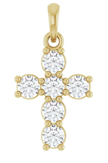 LAB GROWN ROUND DIAMONDS 1/2CTW CROSS PENDANT
