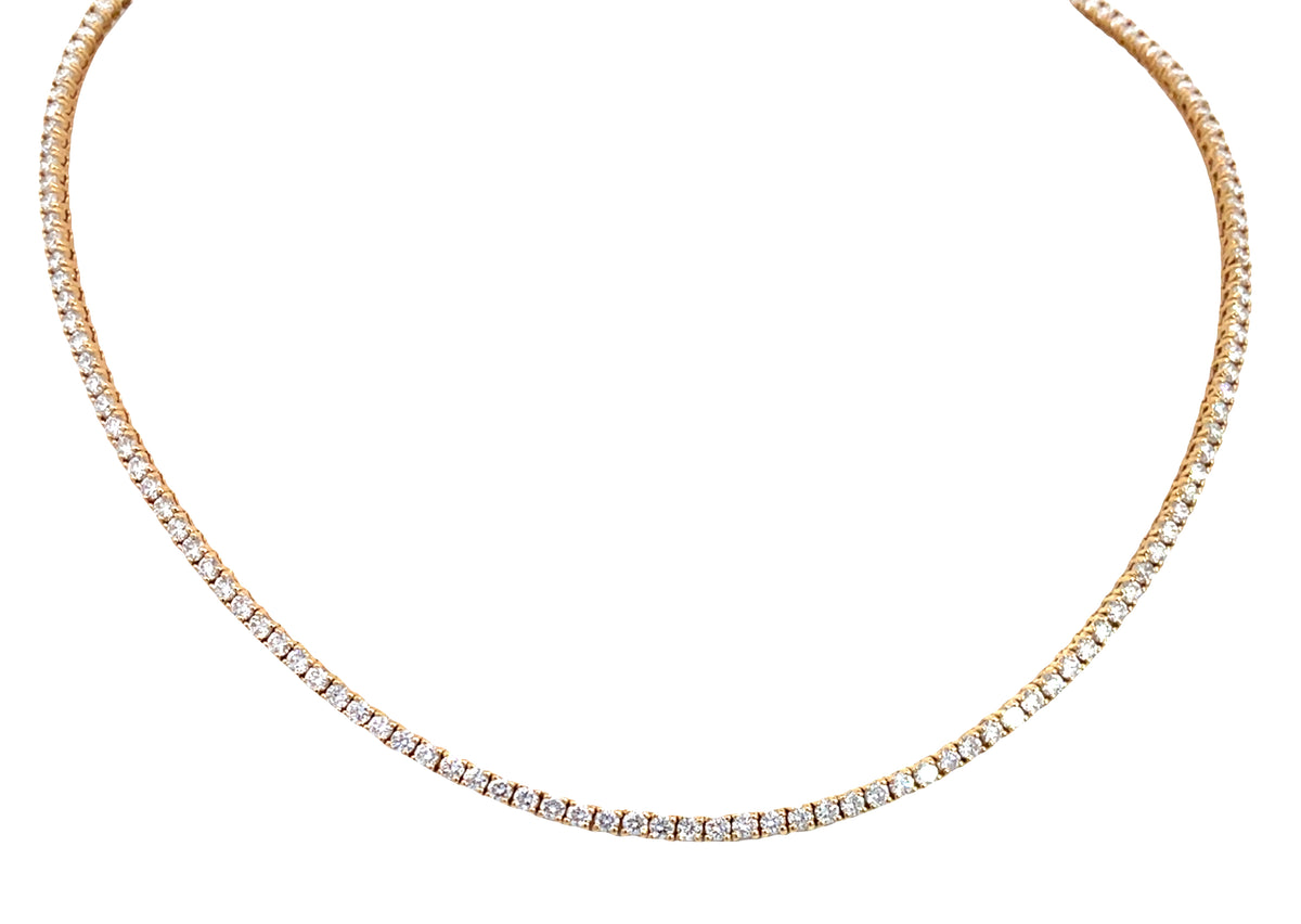 LAB GROWN ROUND DIAMONDS 6.67CTW TENNIS NECKLACE
