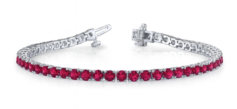LAB GROWN RUBIES 5ctw TENNIS BRACELET