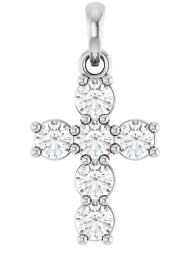 LAB GROWN ROUND DIAMONDS 1/2CTW CROSS PENDANT