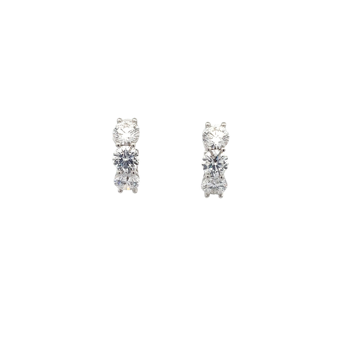 LAB GROWN  ROUND DIAMONDS 3.01CTW HOOPS