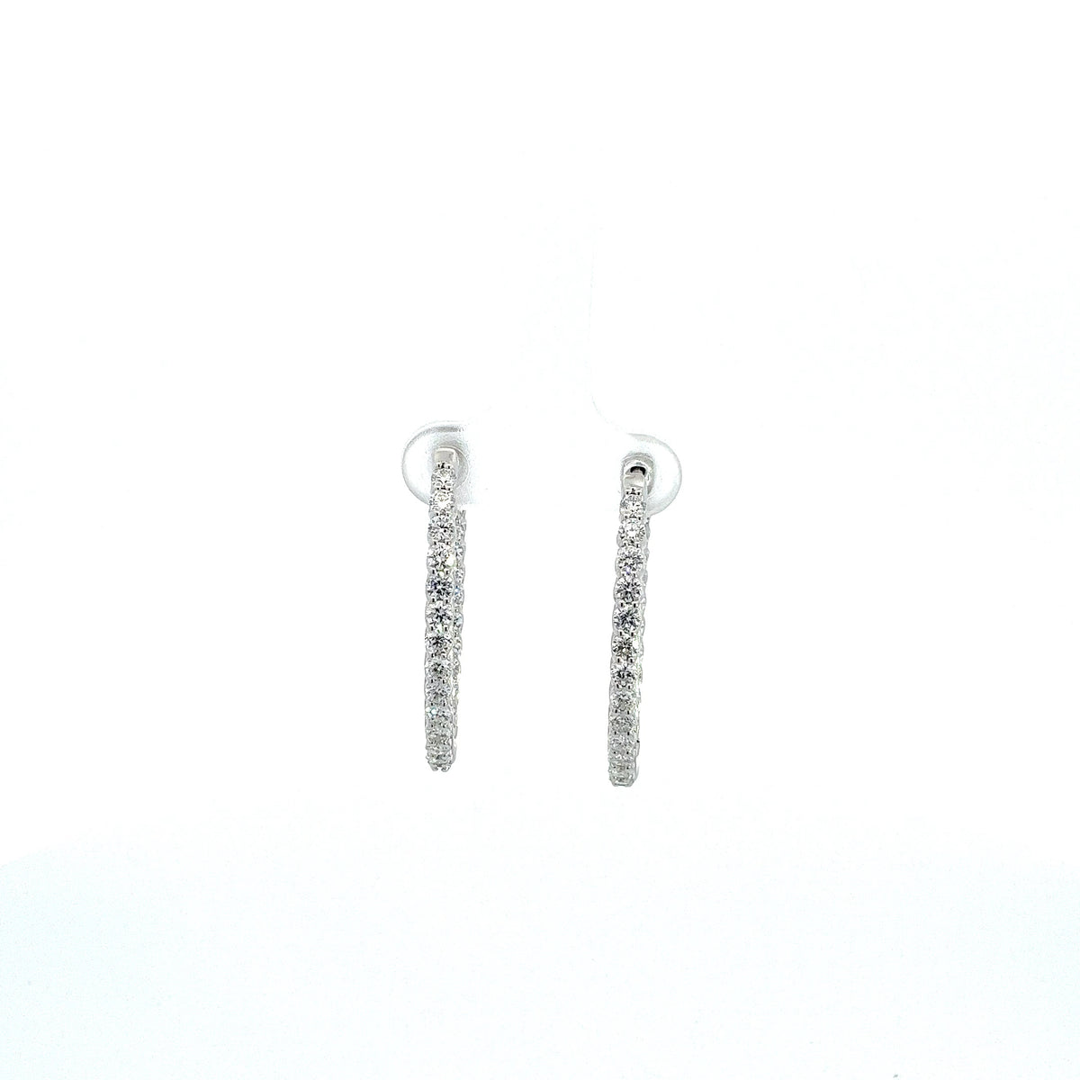 LG ROUND DIAMONDS 1.98CTW PRONG SET HOOPS