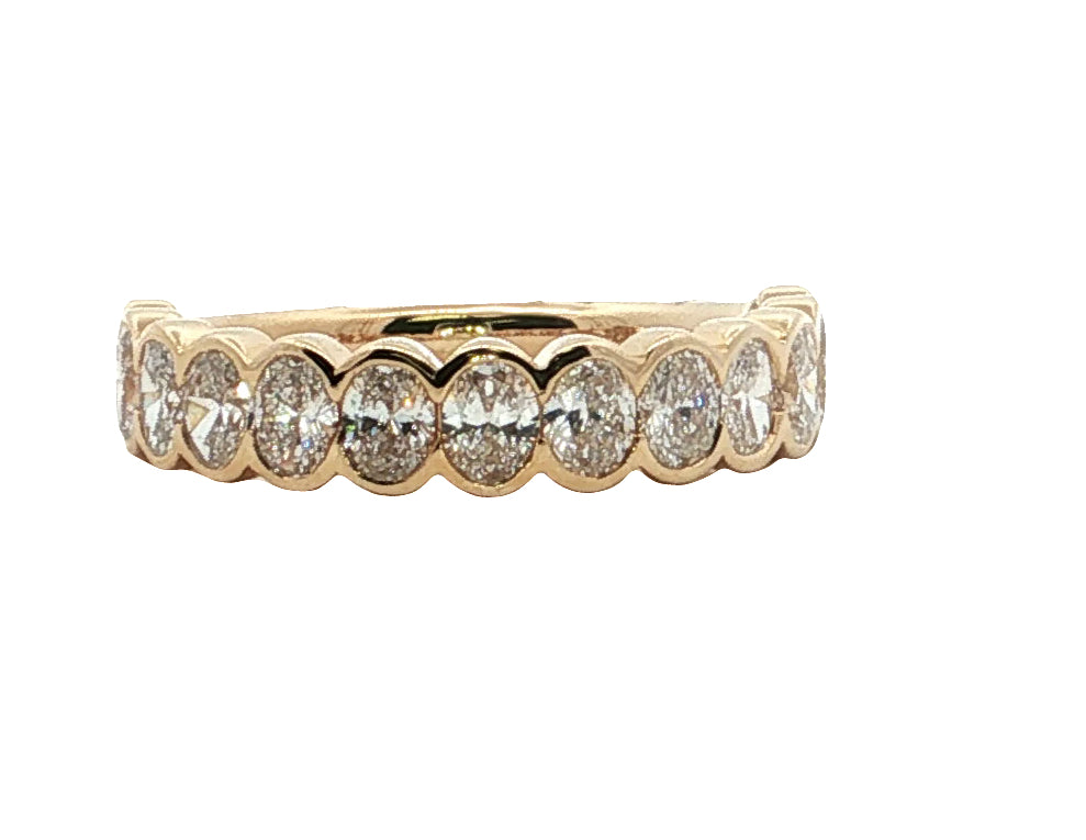 LAB GROWN OVAL DIAMONDS 1.42ctw BEZEL BAND