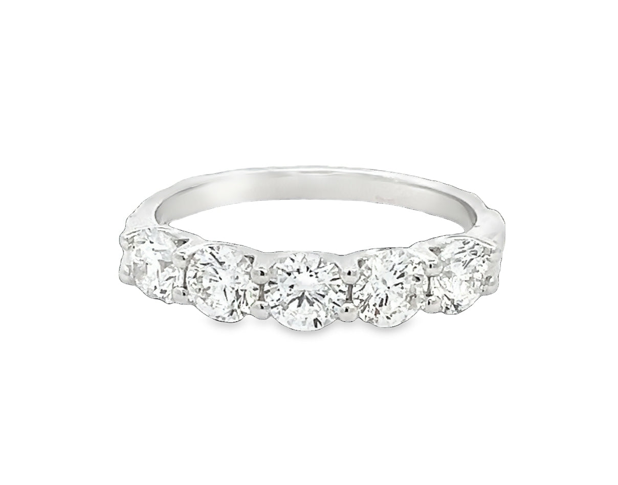 LAB GROWN ROUND DIAMONDS 0.77ctw FIVE STONE BAND