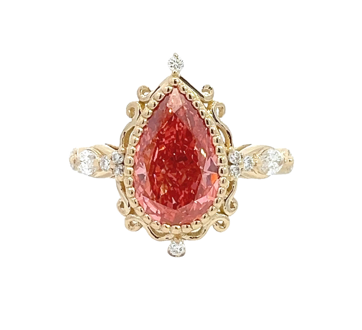 LAB GROWN PEAR, MARQUISE, & ROUND DIAMONDS 4.02CTW VINTAGE RING