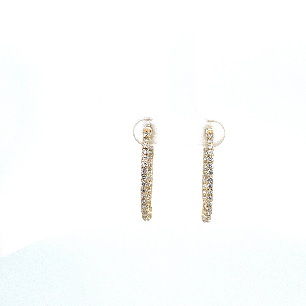 LG ROUND DIAMONDS 1.01CTW PRONG SET HOOPS