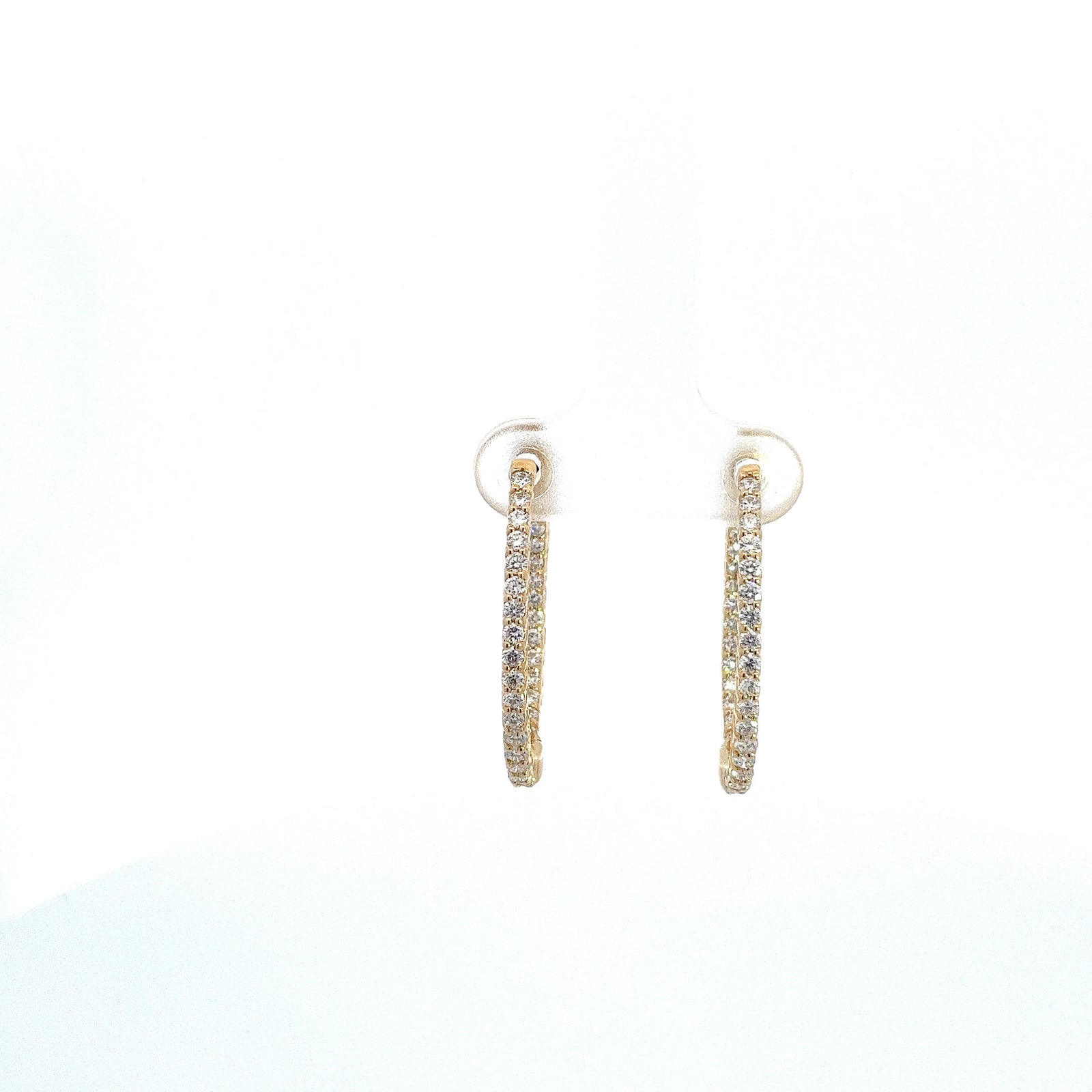 LG ROUND DIAMONDS 1.01CTW PRONG SET HOOPS