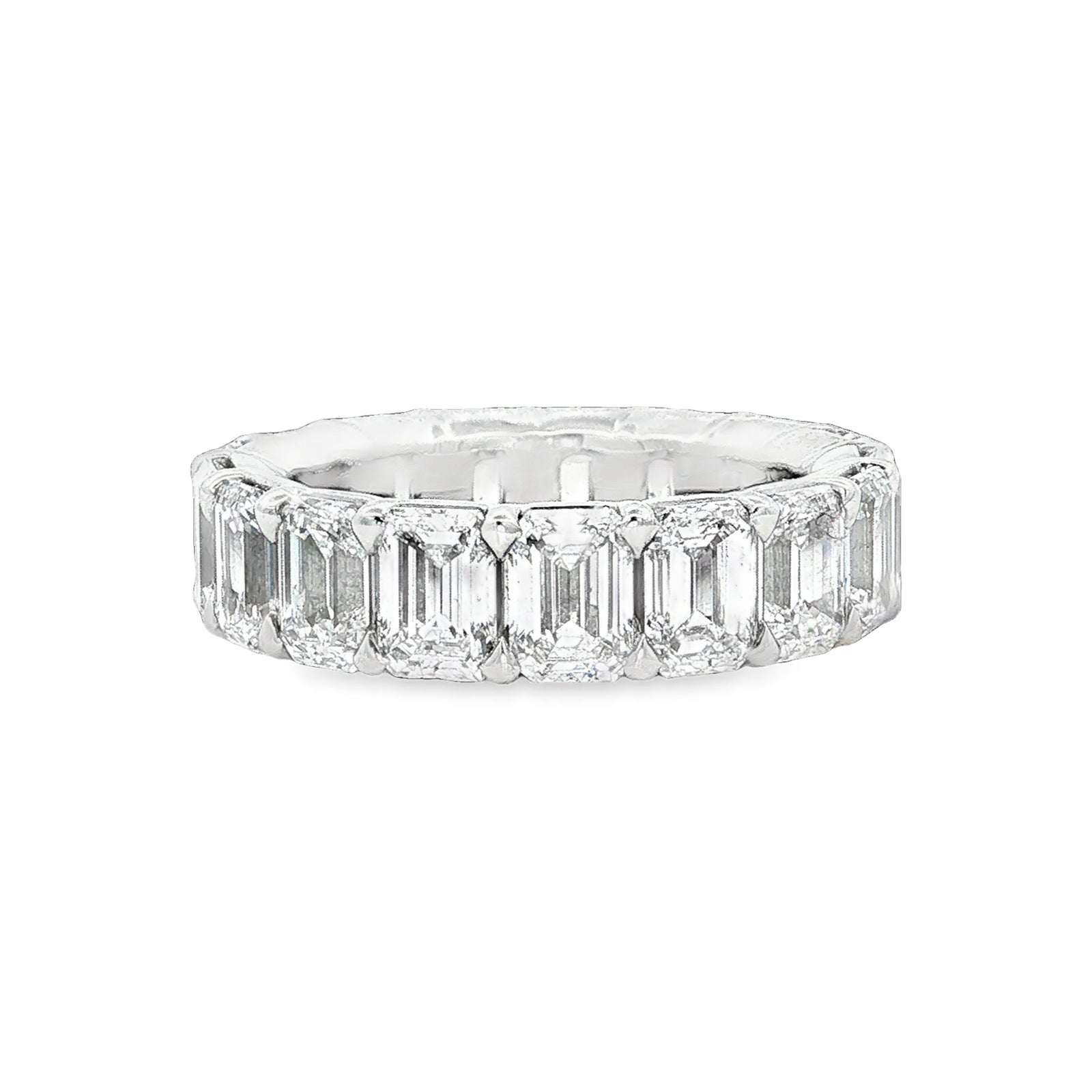 LAB GROWN EMERALD CUT DIAMONDS 8.65ctw ETERNITY BAND