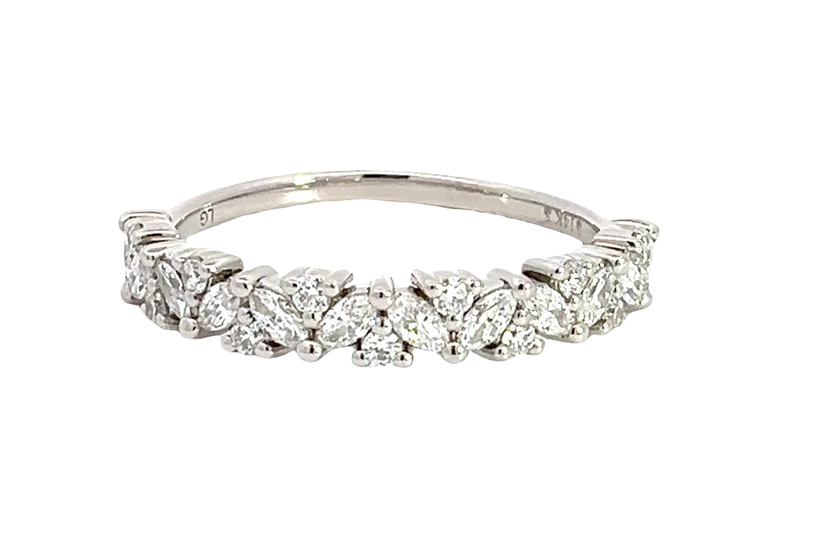 LAB GROWN MARQUISE &amp; ROUND DIAMONDS 1/2ctw ALTERNATING BAND