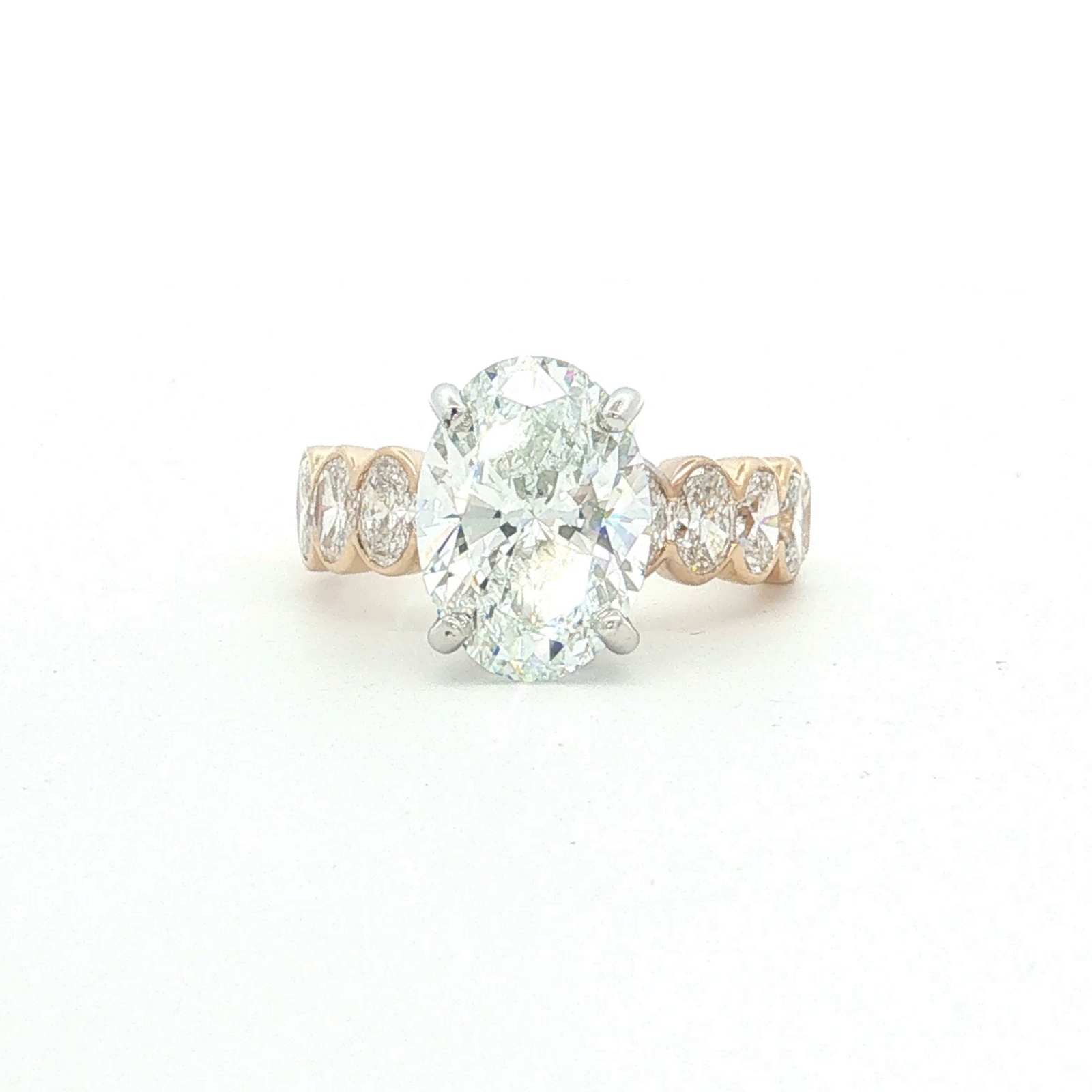 LAB GROWN OVAL DIAMONDS 6.07ctw BEZEL RING