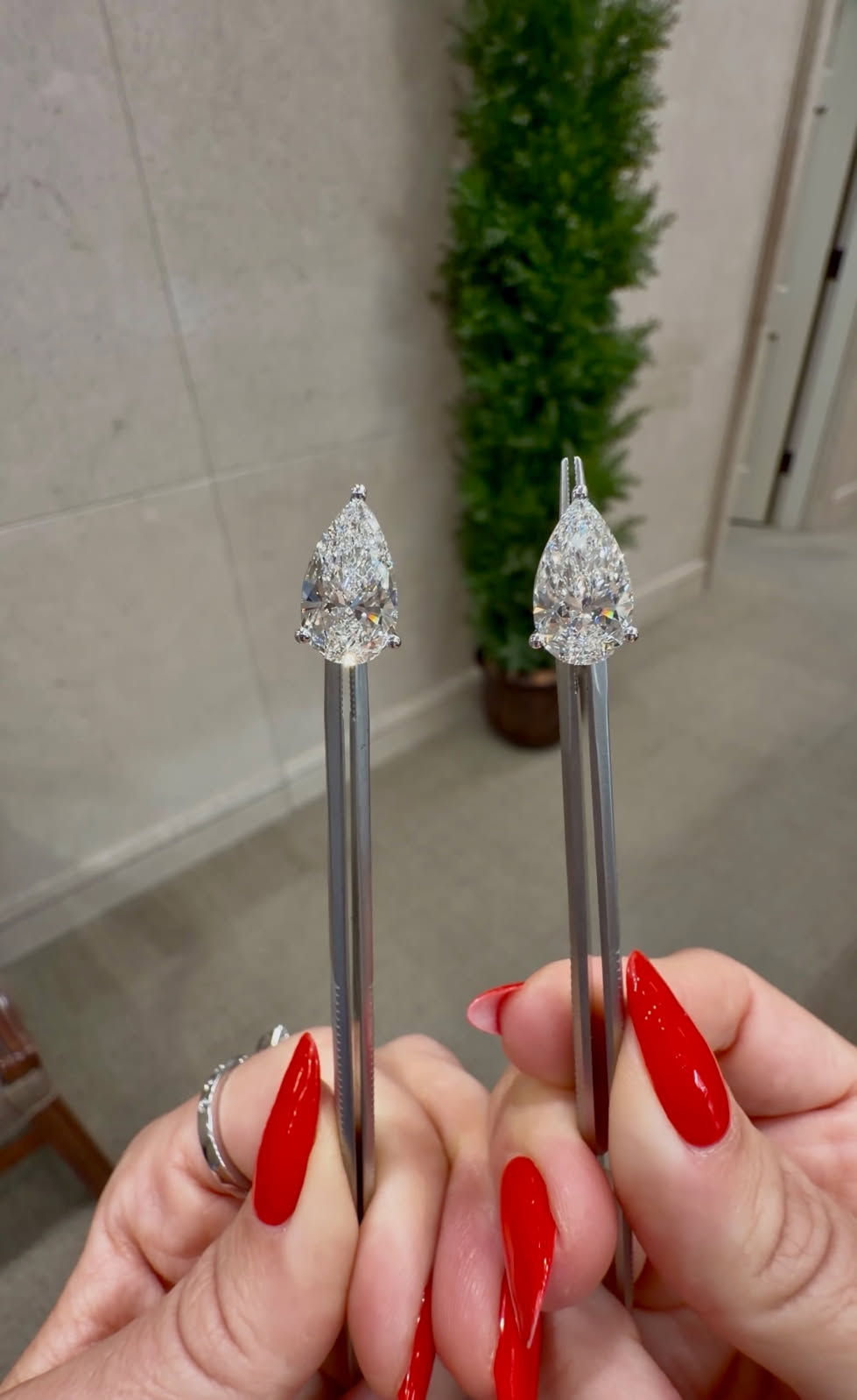 Pear Cut Lab Grown Diamond Stud Earrings