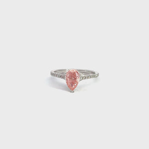 LAB GROWN PINK DIAMOND 1 1/3ctw PRONG SET RING