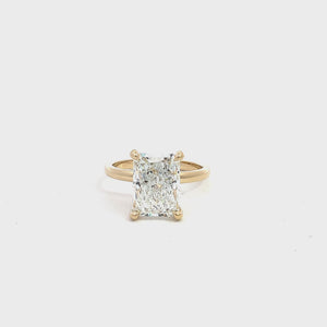 LAB GROWN RADIANT DIAMOND 4.02ct SOLITAIRE ENGAGEMENT RING