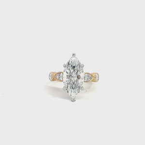 LAB GROWN MARQUISE DIAMONDS 4.81ctw BEZEL EAST/WEST RING
