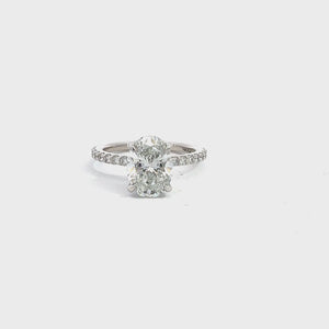 LAB GROWN OVAL & ROUND DIAMONDS 3.02ctw PRONG SET RING