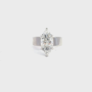 LAB GROWN MARQUISE DIAMOND 3.08ct 6MM TAPERED SOLITAIRE ENGAGEMENT RING