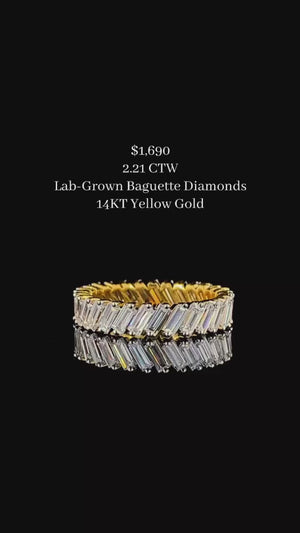 LAB GROWN BAGUETTE DIAMONDS 2.21CTW ANGLED ETERNITY BAND