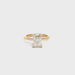 LAB GROWN RADIANT DIAMOND 3.23ctw UNDERHALO SOLITAIRE ENGAGEMENT RING