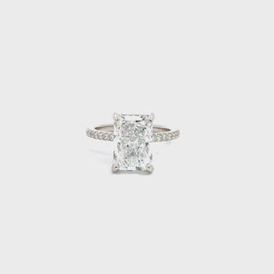 LAB GROWN RADIANT DIAMOND 4.39ctw PRONG SET RING