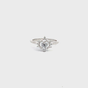 LAB GROWN ROUND DIAMONDS 1.13ctw VINTAGE HALO STYLE RING