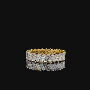 LAB GROWN BAGUETTE DIAMONDS 2.21CTW ANGLED ETERNITY BAND